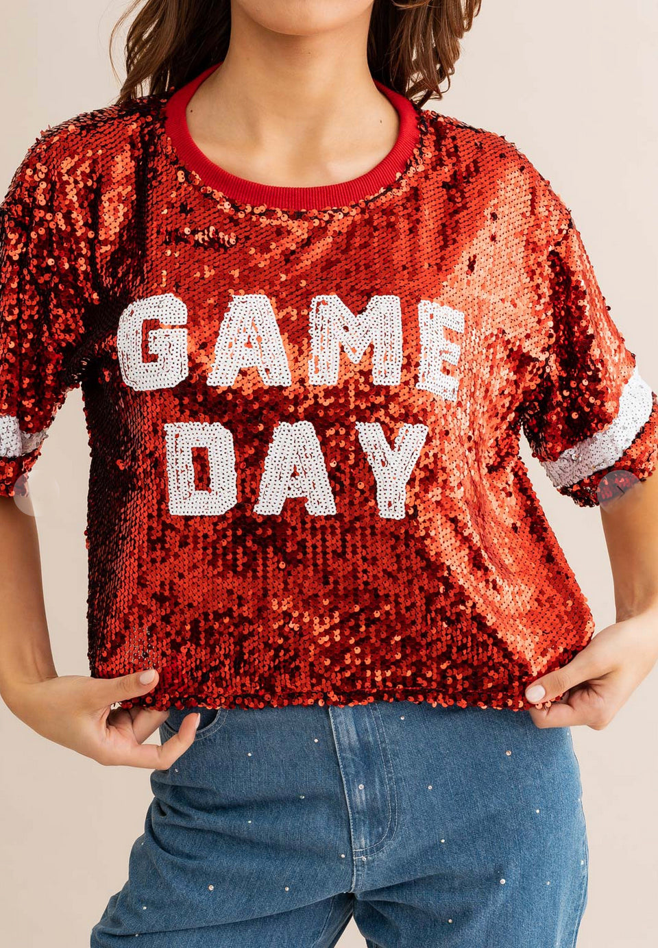 RESTOCKING! Sequin GAME DAY Top