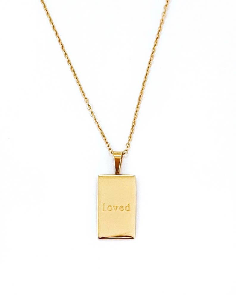 LOVED Engraved Pendant Necklace