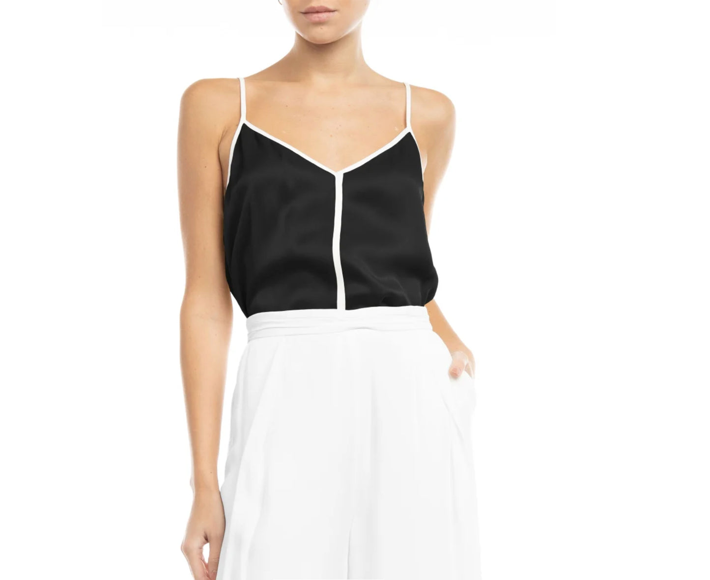 Black White Contrast Cami