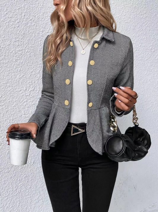 Black Ivory Peplum Blazer Shacket