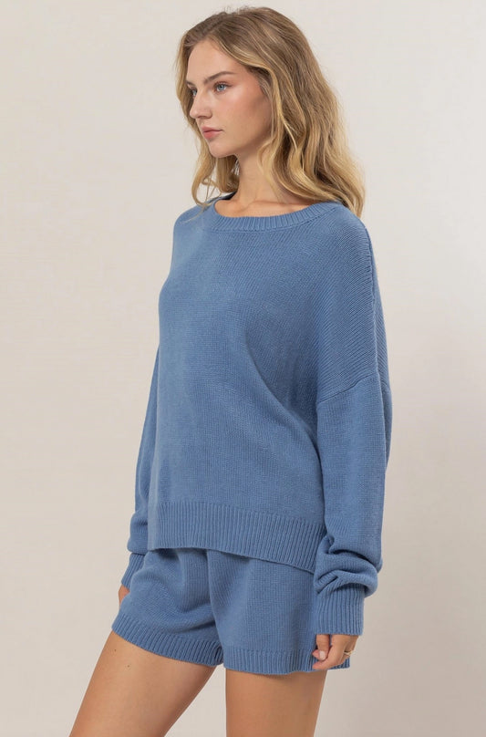 Azure Blue Sweater Lounge SET