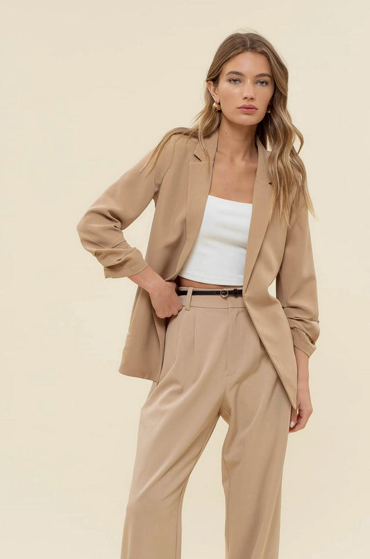 Nude Camel Boyfriend Blazer