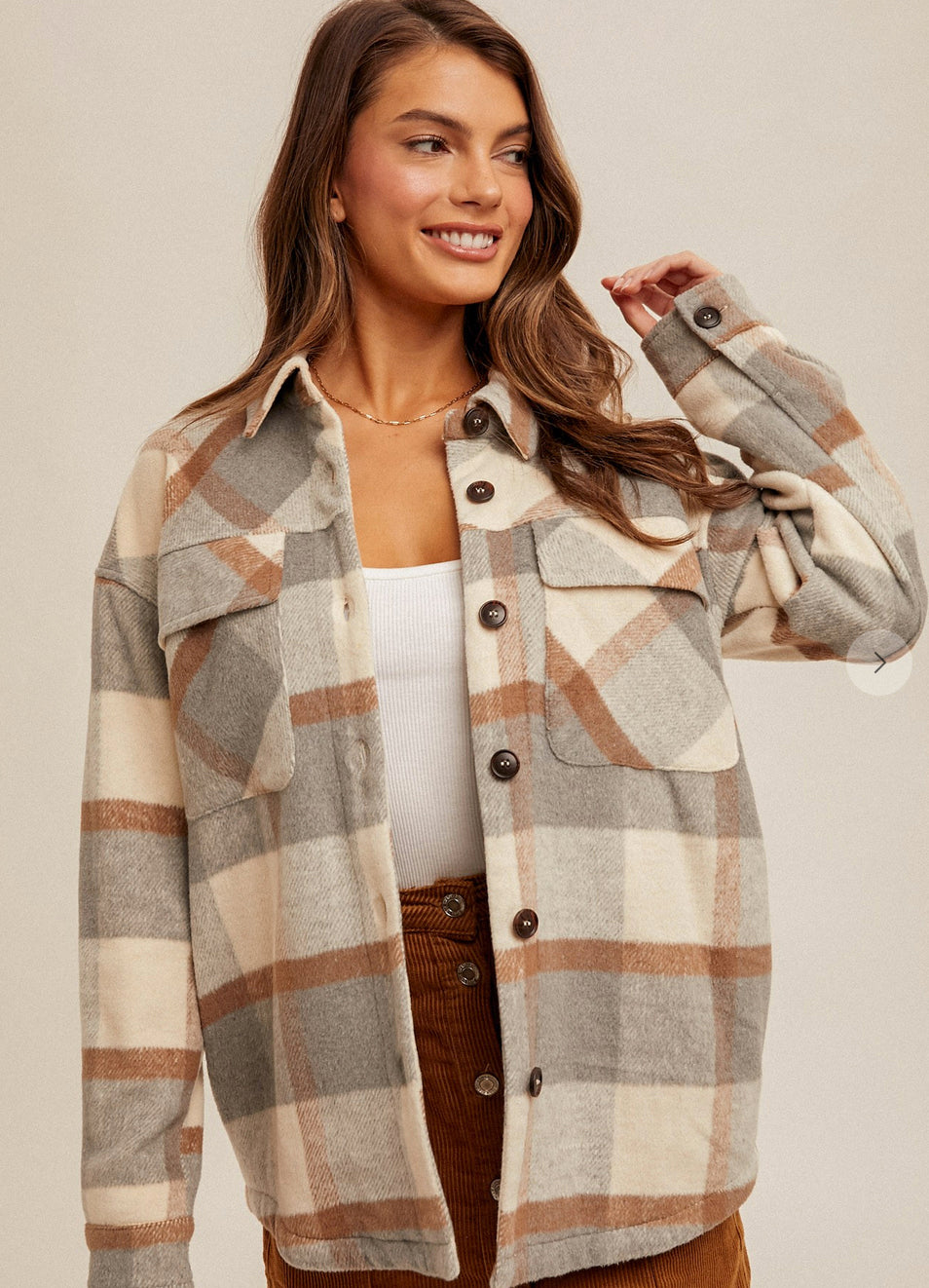 Shades of Neutrals Plaid Shacket