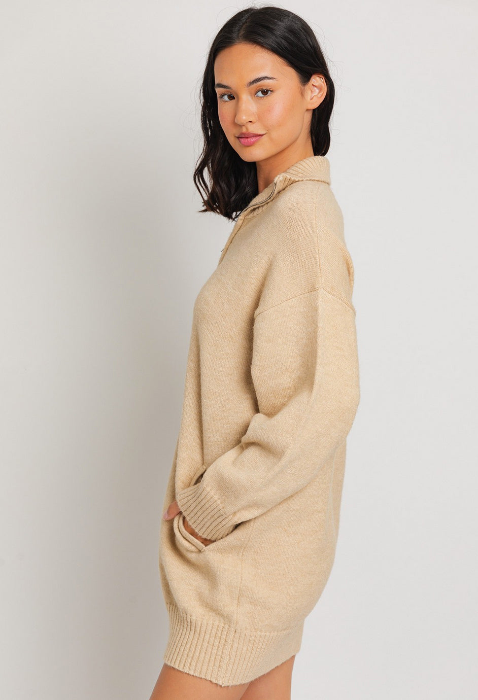 Cream tunic sweater best sale