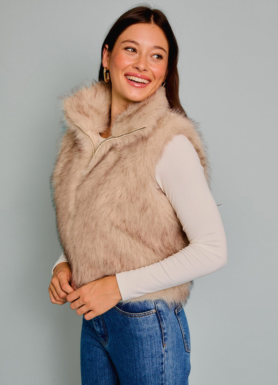 Faux Fur Sleeveless Vest