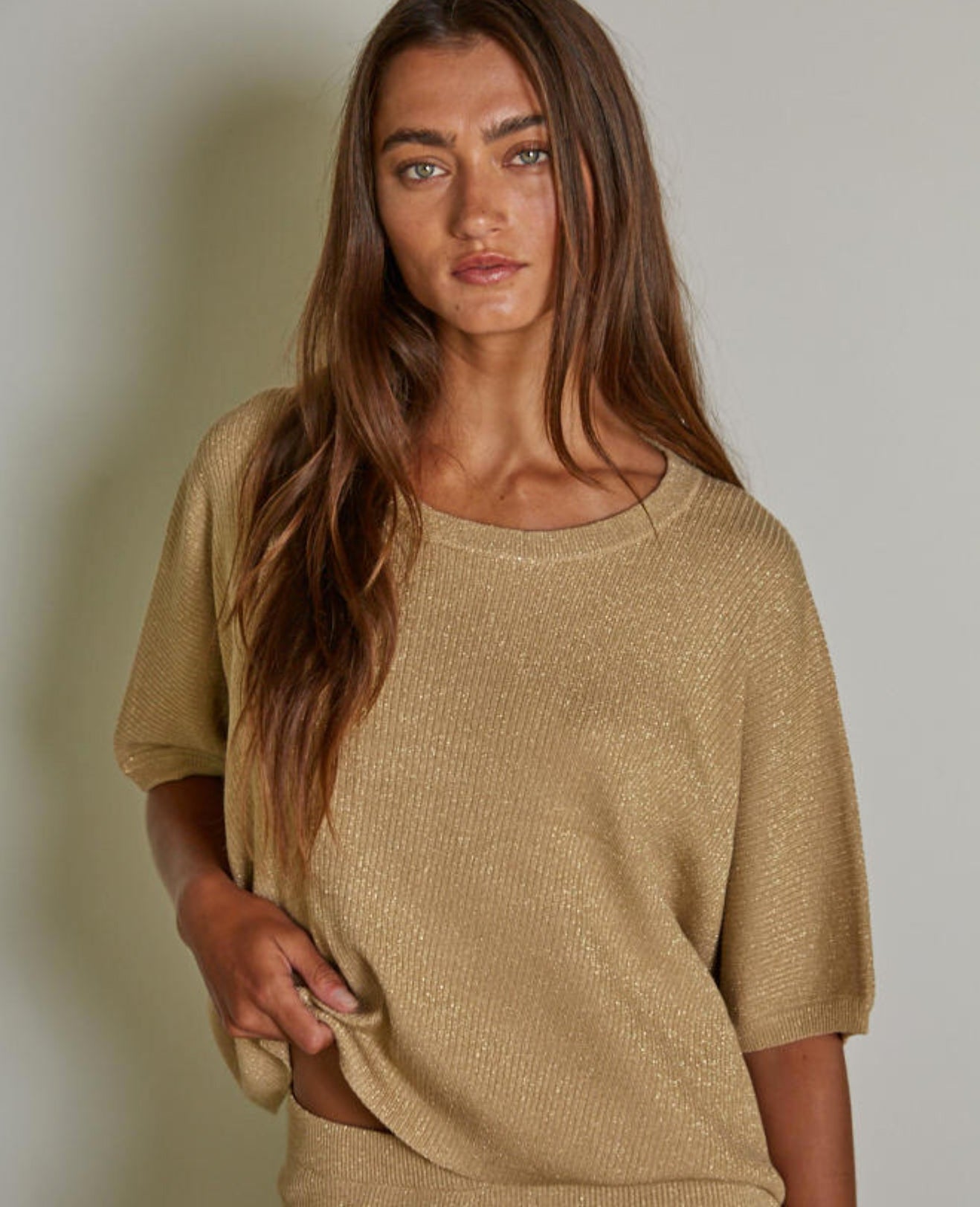 Gold Lux Shimmer Sweater