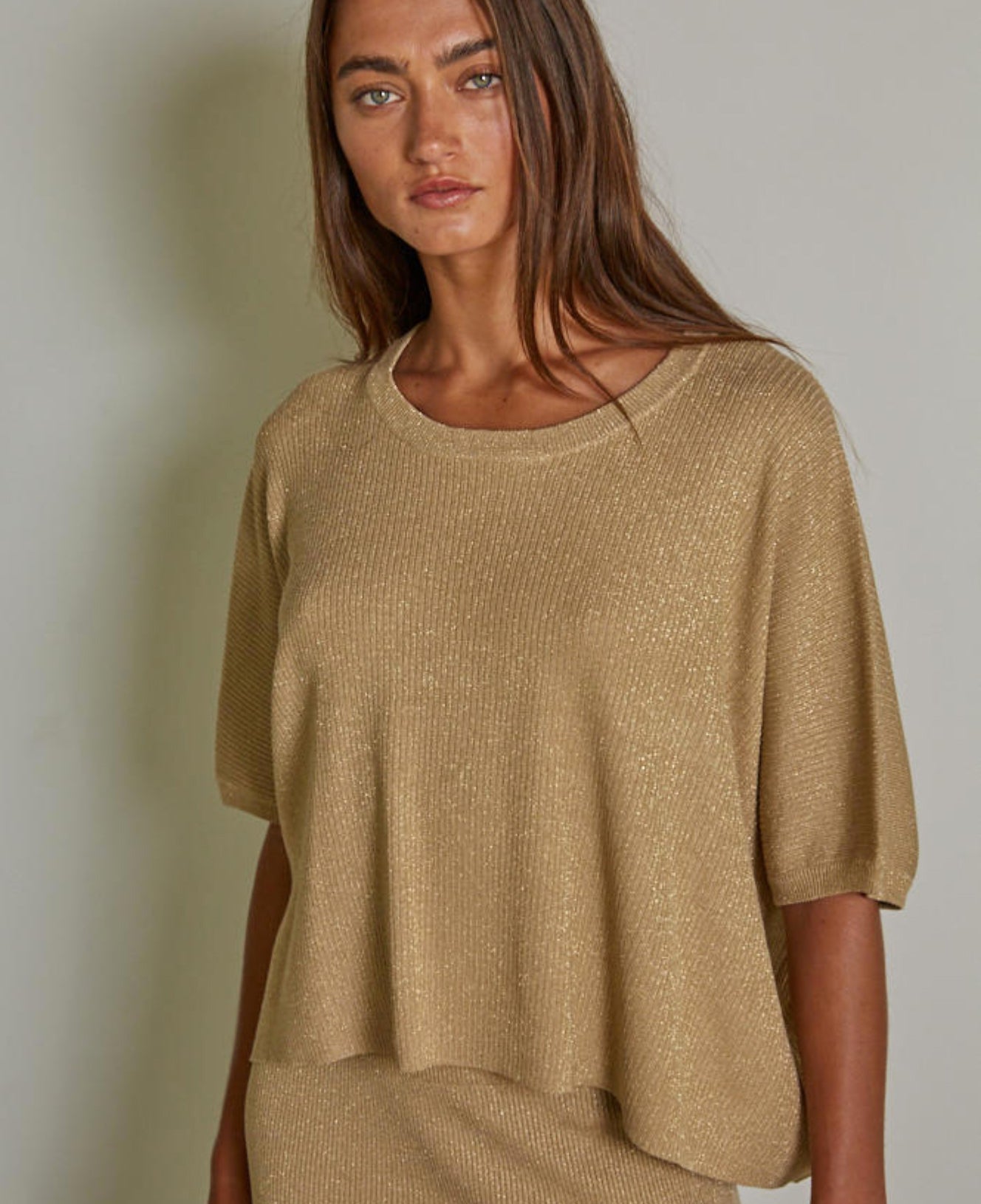 Gold Lux Shimmer Sweater