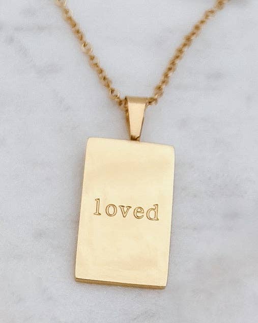 LOVED Engraved Pendant Necklace