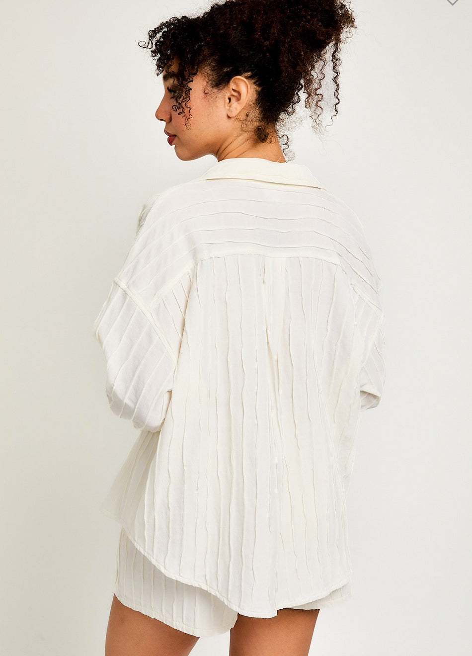 Textured Ivory Button Up