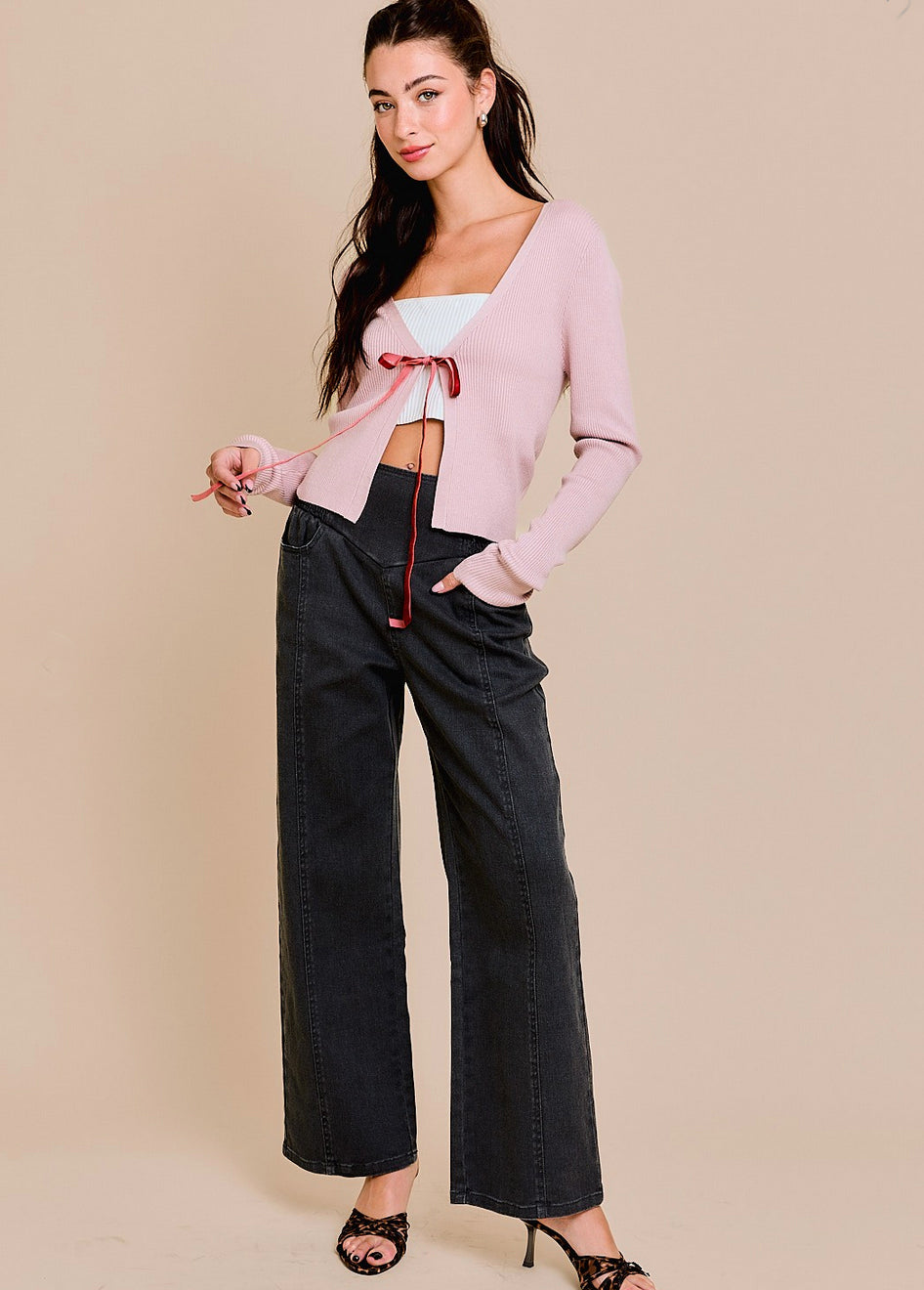 Blush Tie Front Cardigan