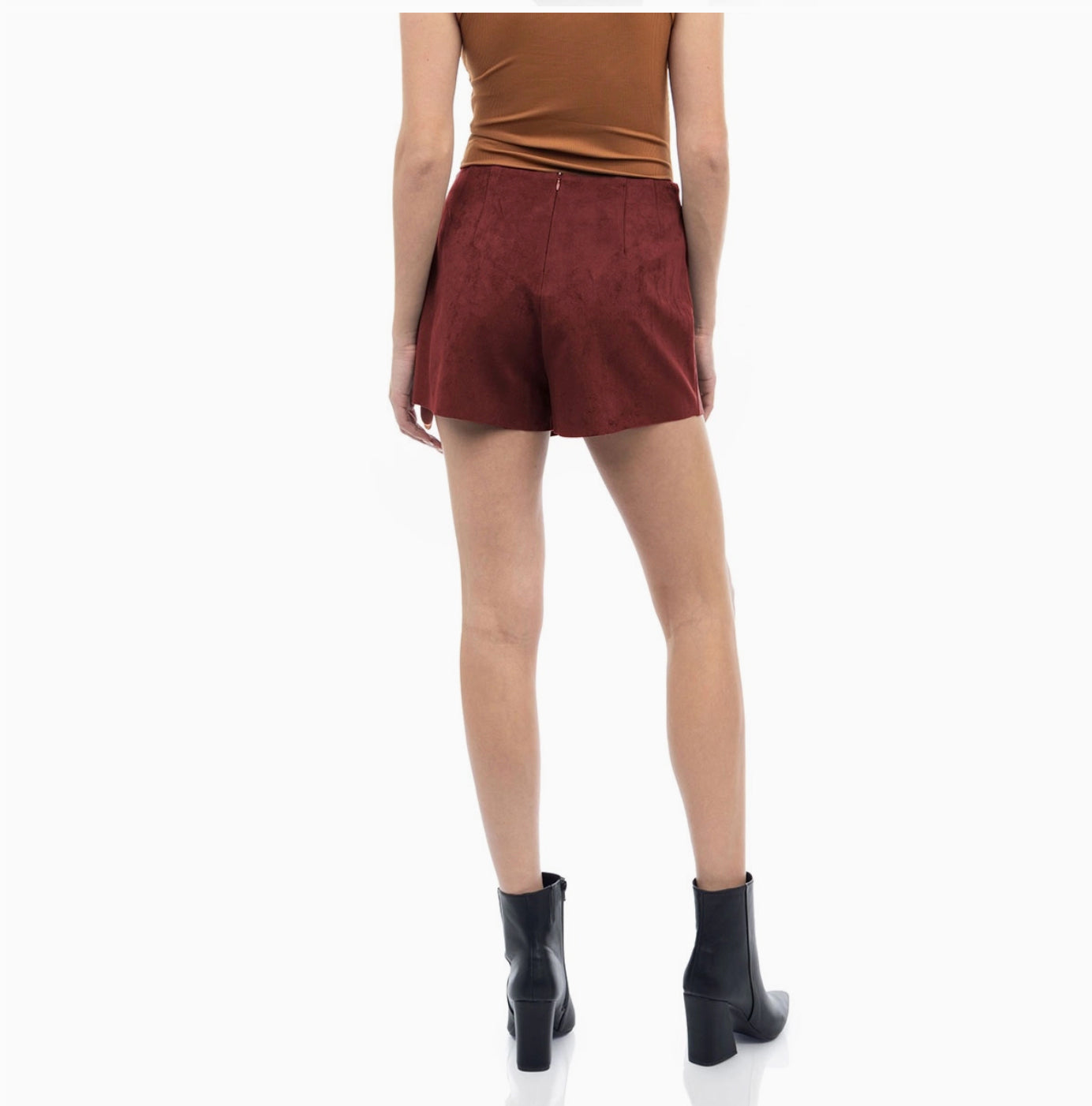 Bordeaux Faux Suede Skort