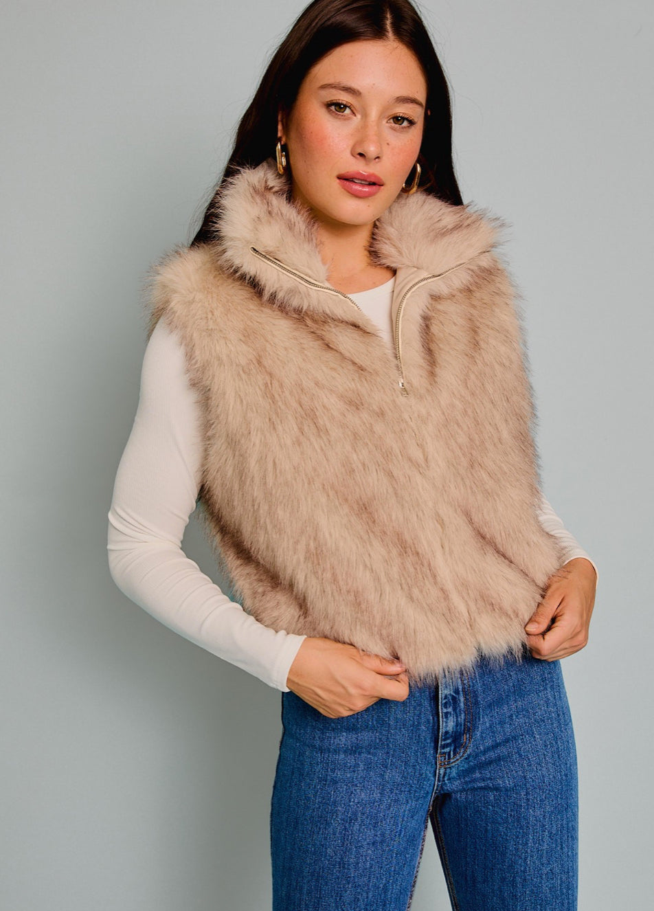 Faux Fur Sleeveless Vest