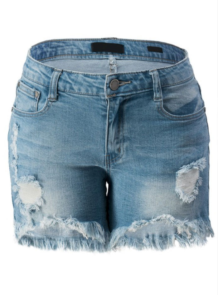 Distressed Hi Lo Cut Offs - Jade Creek Boutique