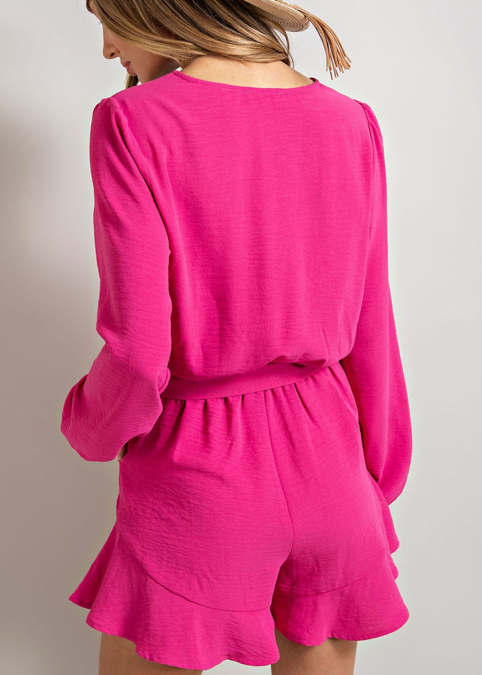 Hot Pink Frilly Romper - Jade Creek Boutique